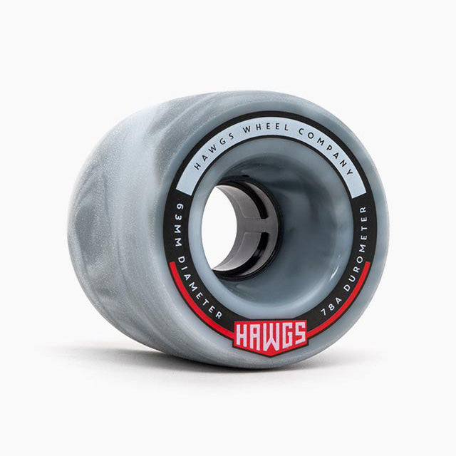 Hawgs Fatty Wheels 63mm 78a - Grey/White Swirl (Set of 4) - Bow Shock Marketplace