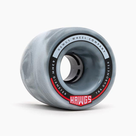 Hawgs Fatty Wheels 63mm 78a - Grey/White Swirl (Set of 4) - Bow Shock Marketplace