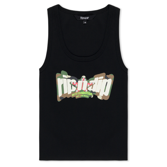 World Domination Ribbed Tank (Black)