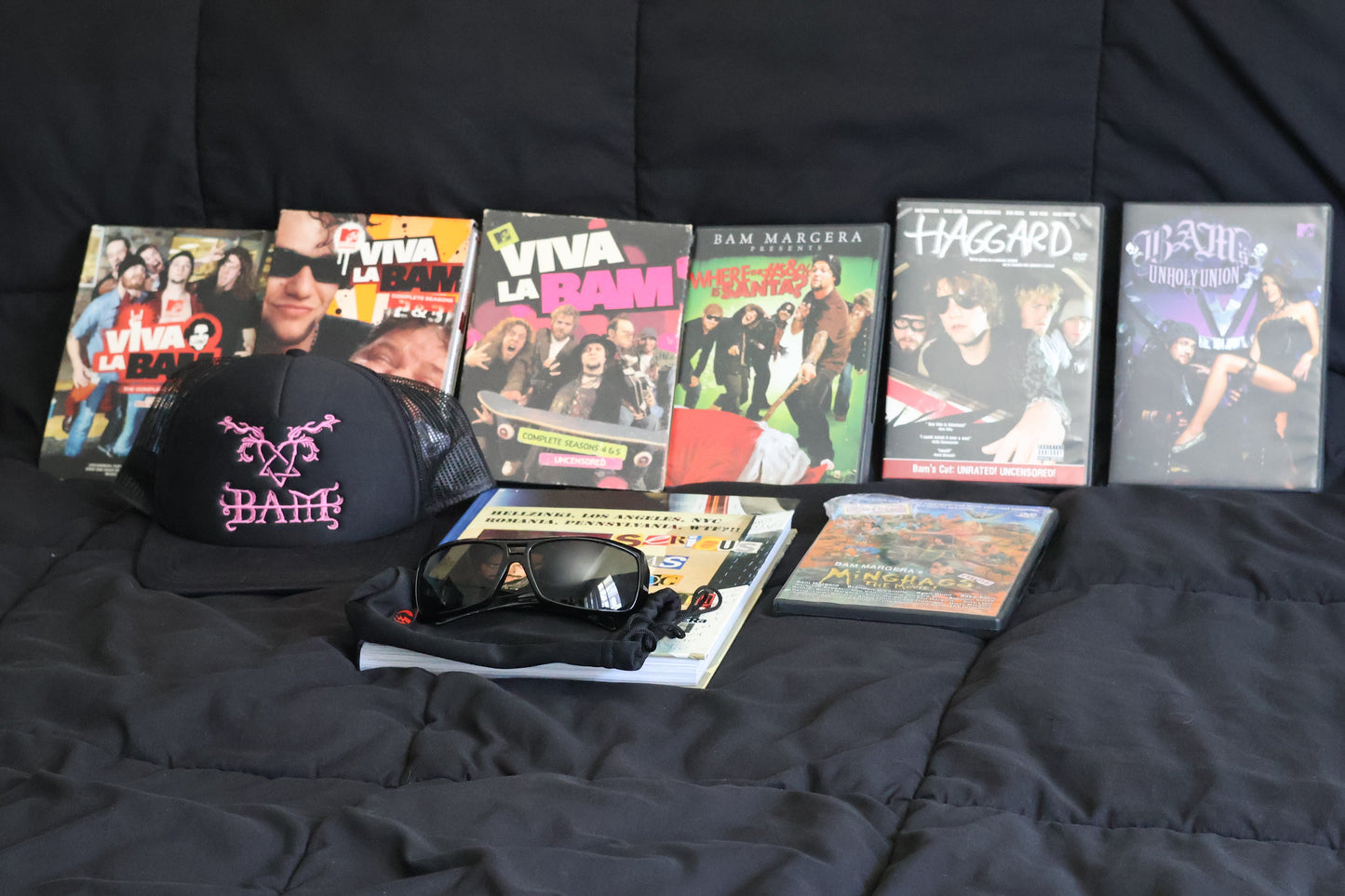 Rare Bam Margera Collection | Signed Book, Viva La Bam DVDs, Minghags, Haggard, CKY Photos, Hat & More