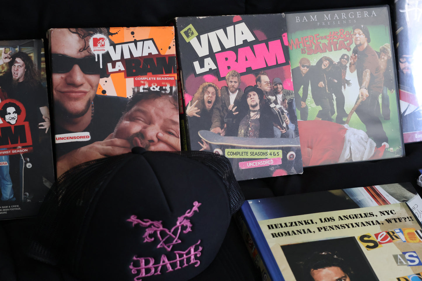 Rare Bam Margera Collection | Signed Book, Viva La Bam DVDs, Minghags, Haggard, CKY Photos, Hat & More