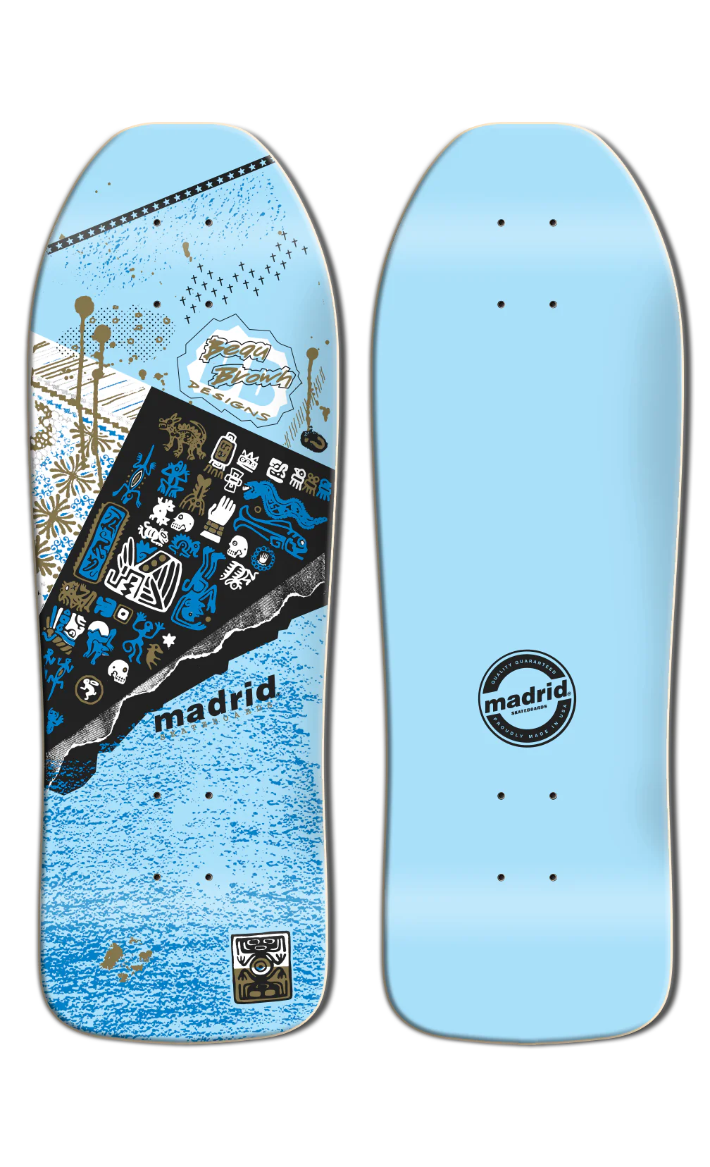 Madrid BEAU BROWN MAYAN SKATEBOARD DECK - Bow Shock Marketplace