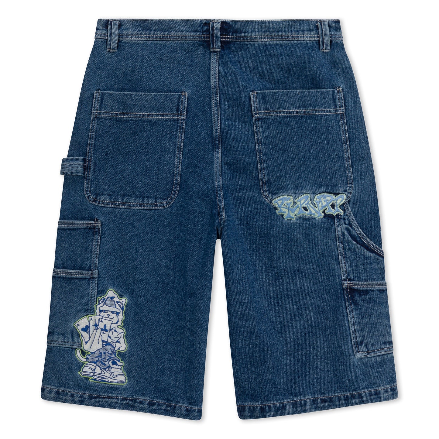 Ace Ultra Wide Leg Shorts (Medium Wash)
