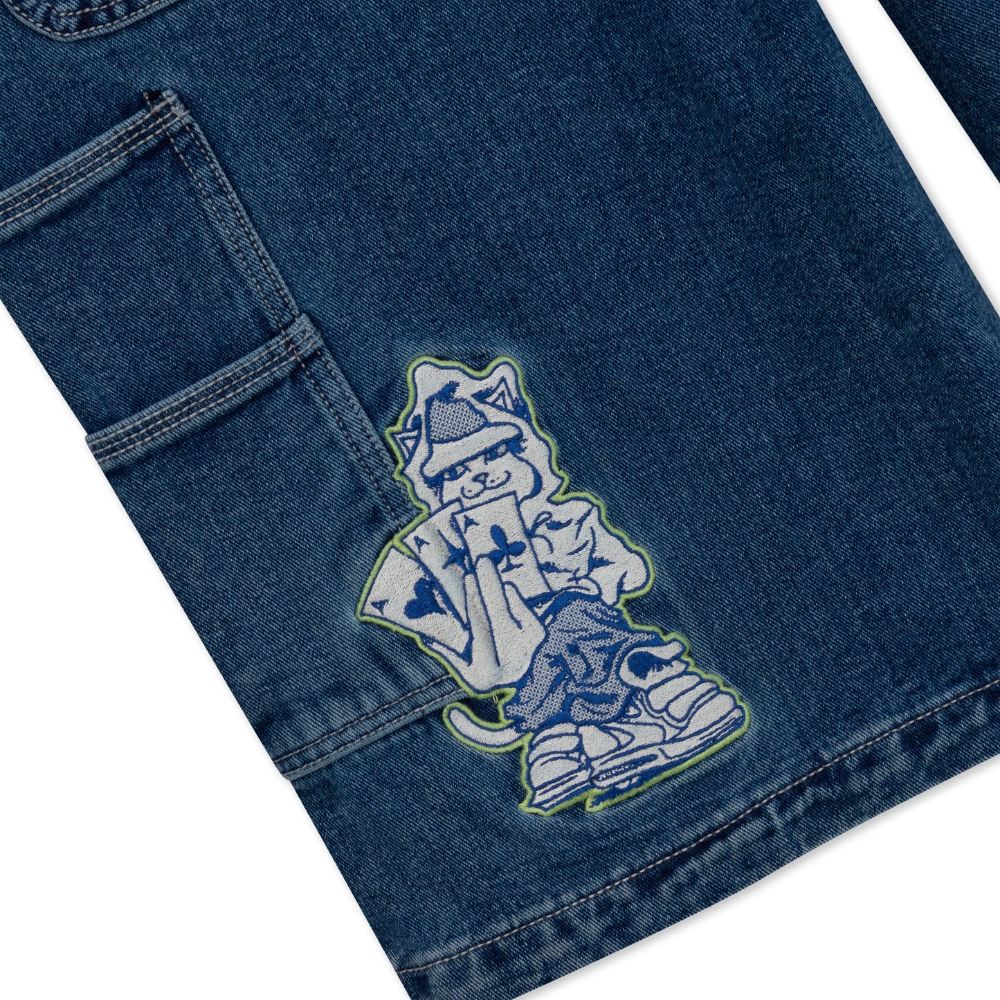 Ace Ultra Wide Leg Shorts (Medium Wash)