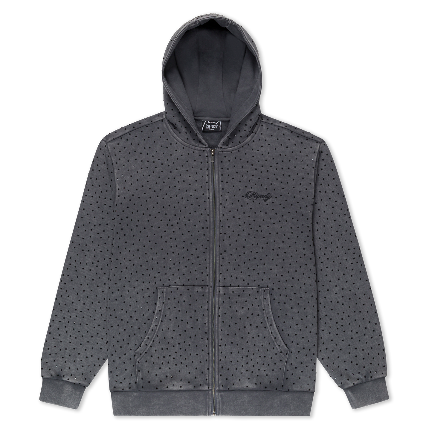 RIPNGEMS Zip Up Hoodie (Charcoal Wash)