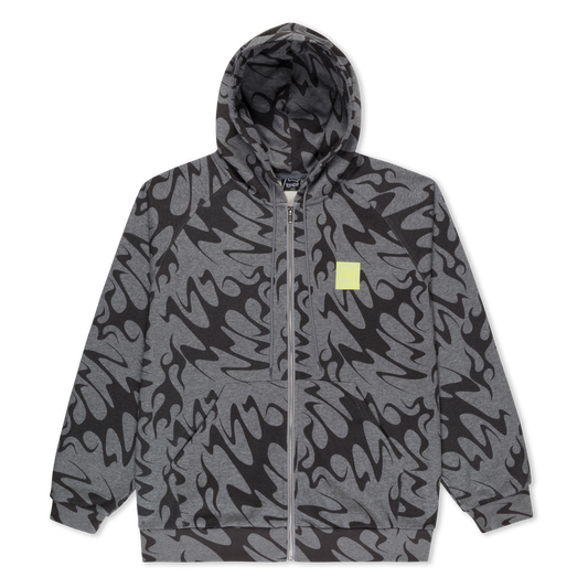 Lakai + Ripndip Flame Zip Up Hoodie (Gray)