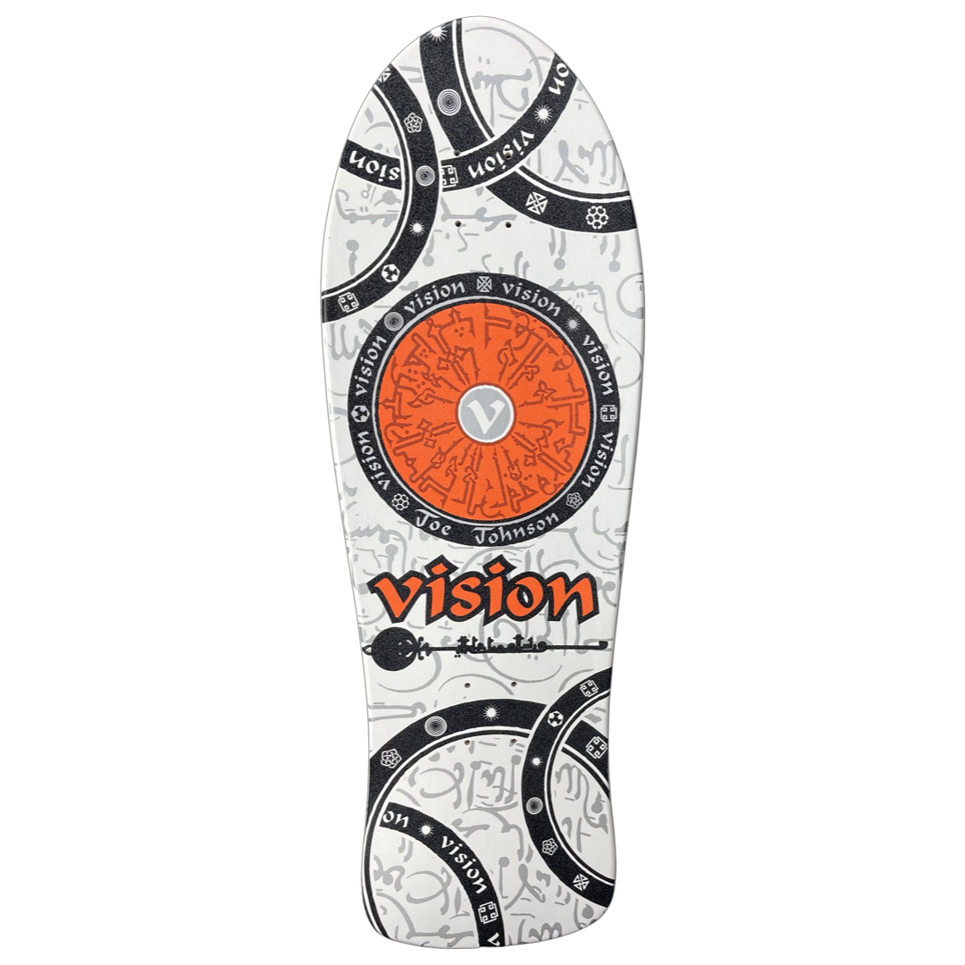 Vision Joe Johnson Hieroglyphics "Double Take" White Gripped 10.25" Skateboard Deck - Bow Shock Marketplace