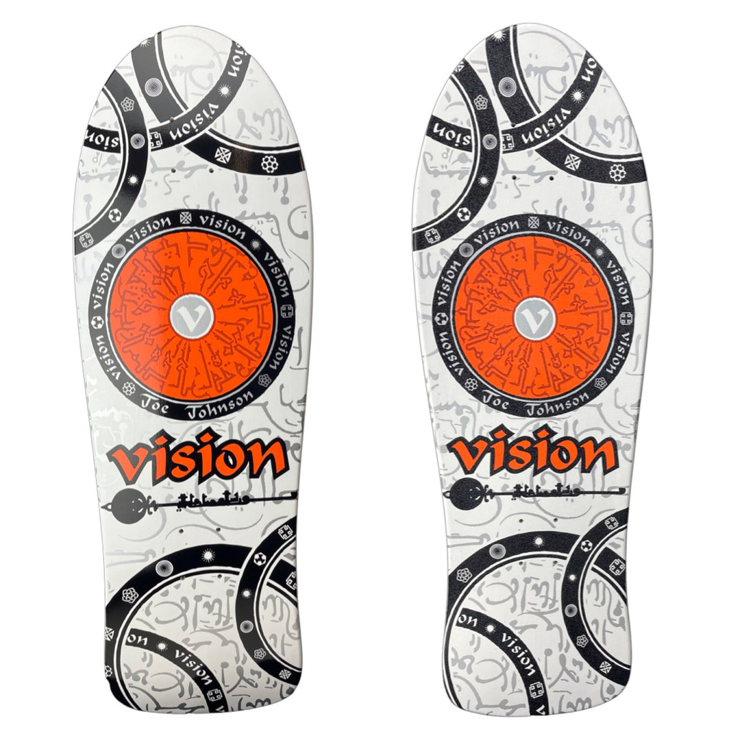 Vision Joe Johnson Hieroglyphics "Double Take" White 10.25" Skateboard Deck - Bow Shock Marketplace