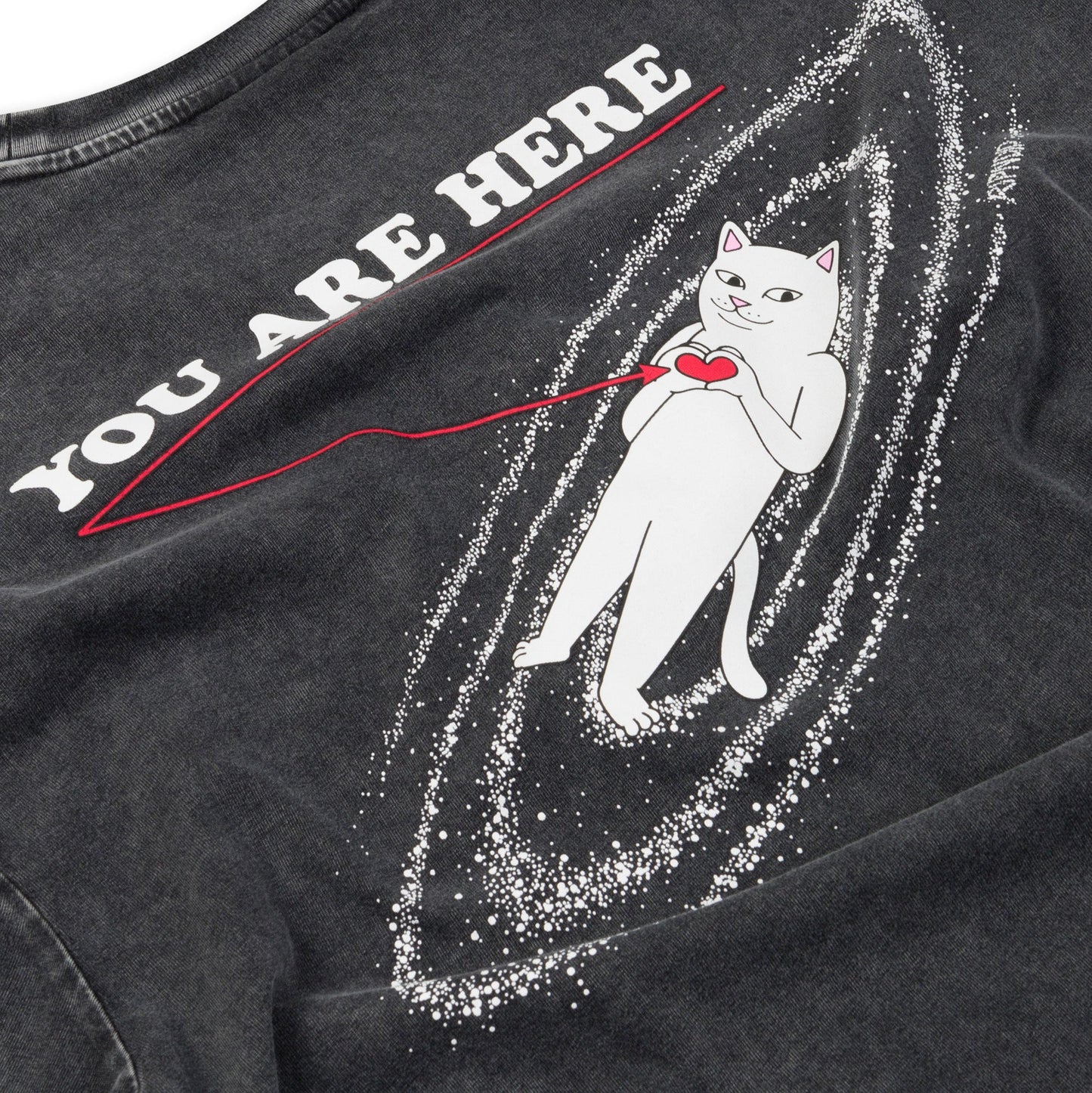 You Are Here Tee (Black Vintage Wash)