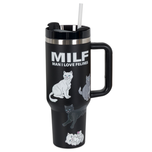 Man I Love Felines Big Ol Cup Tumbler (Black)