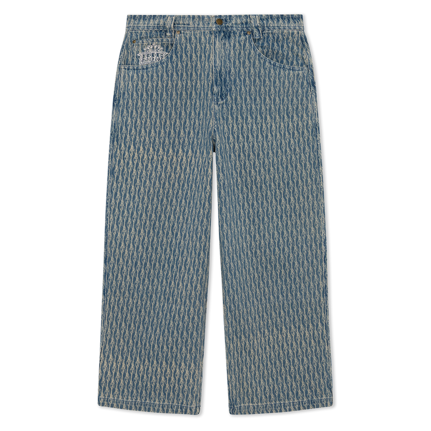 Western Roads Wide Fit Pants (Meidum Wash)