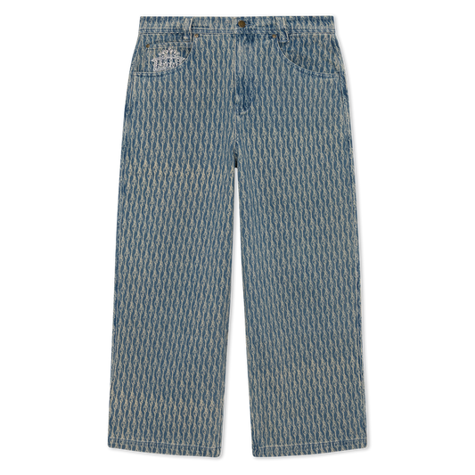 Western Roads Wide Fit Pants (Meidum Wash)