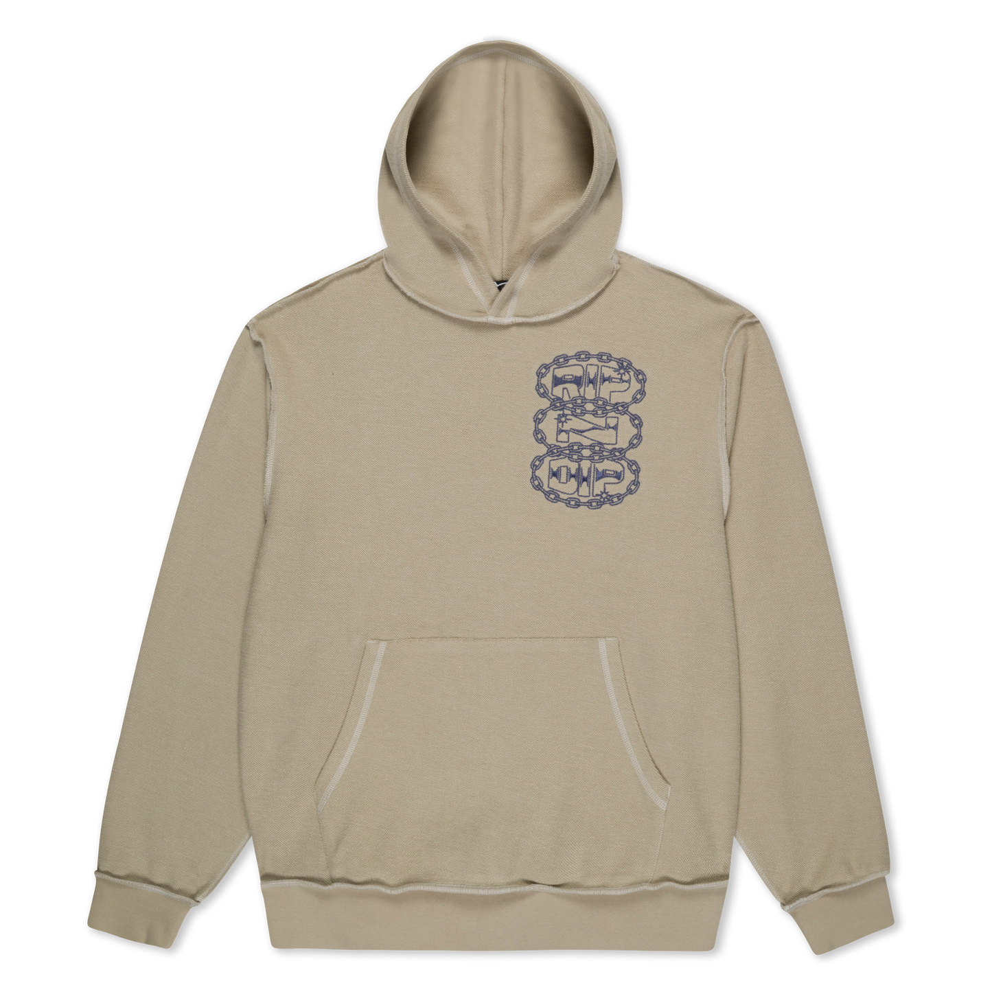 Linked Up Reverse Stitched Hoodie (Khaki)