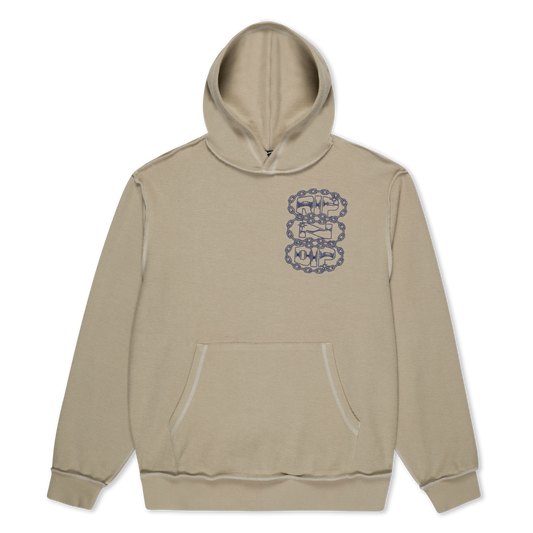 Linked Up Reverse Stitched Hoodie (Khaki)