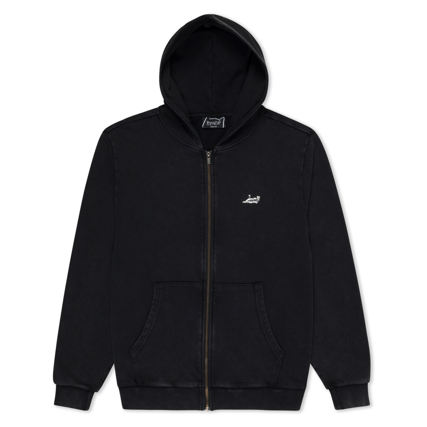 Castanza Zip Up Hoodie (Black Vintage Wash)