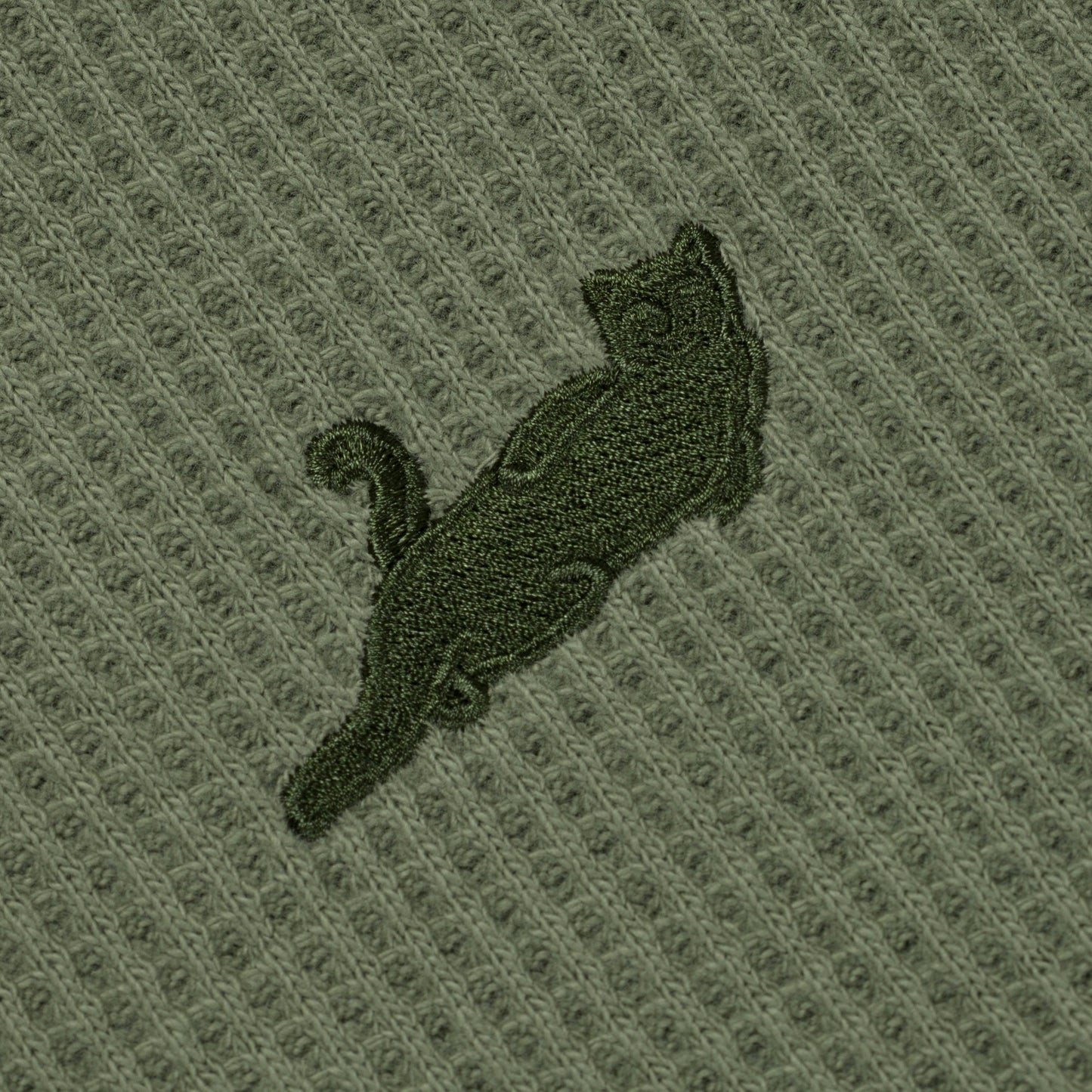 Castanza Waffle Knit Zip Up Hoodie (Olive)