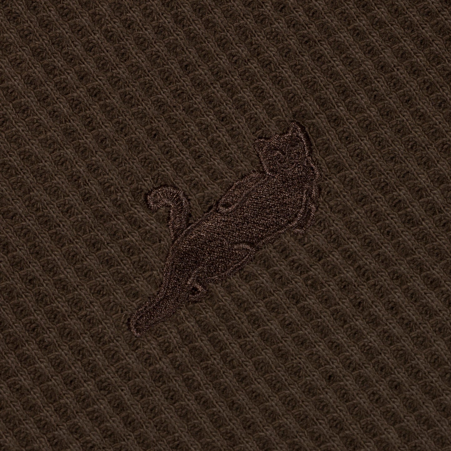 Castanza Waffle Knit Zip Up Hoodie (Brown)