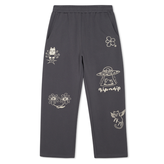Blonded Straight Leg Sweatpants (Charcoal)