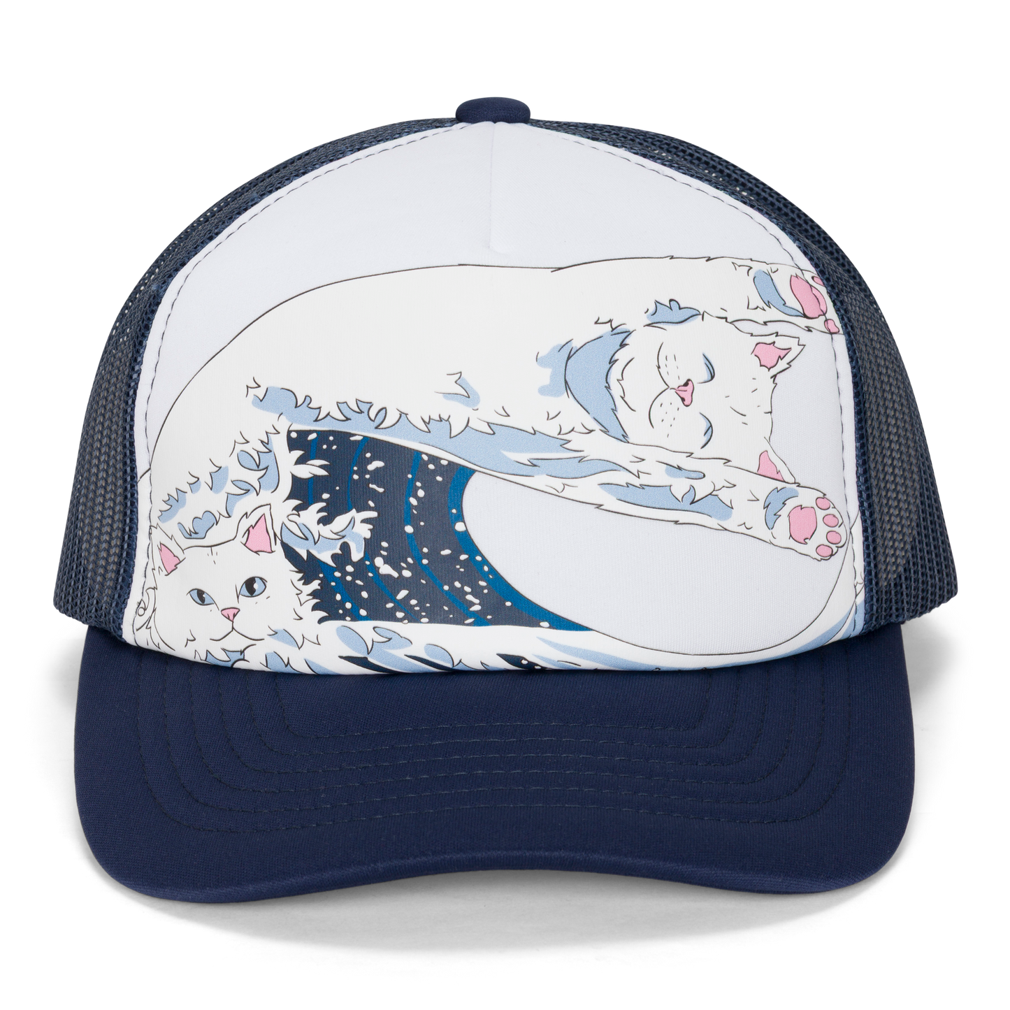 Great Wave Of Nerm Trucker Hat (Navy)