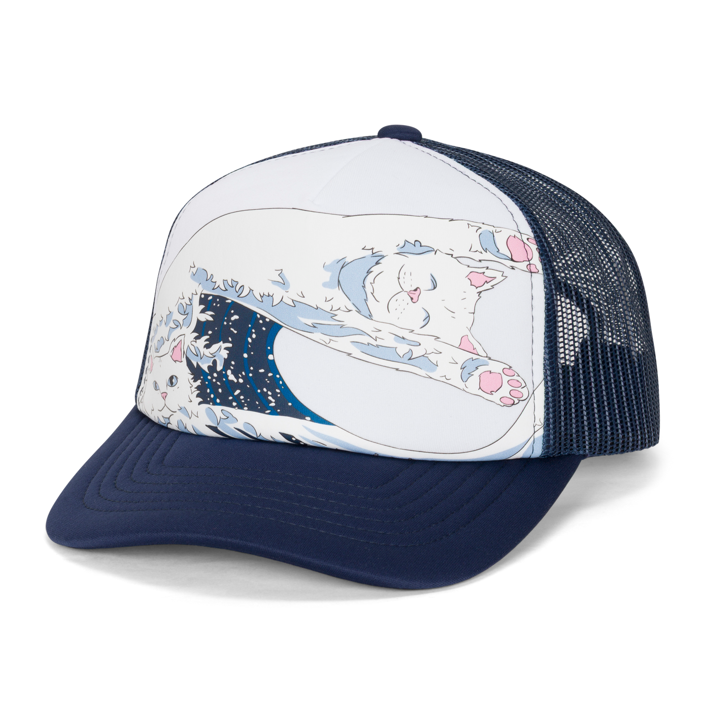 Great Wave Of Nerm Trucker Hat (Navy)