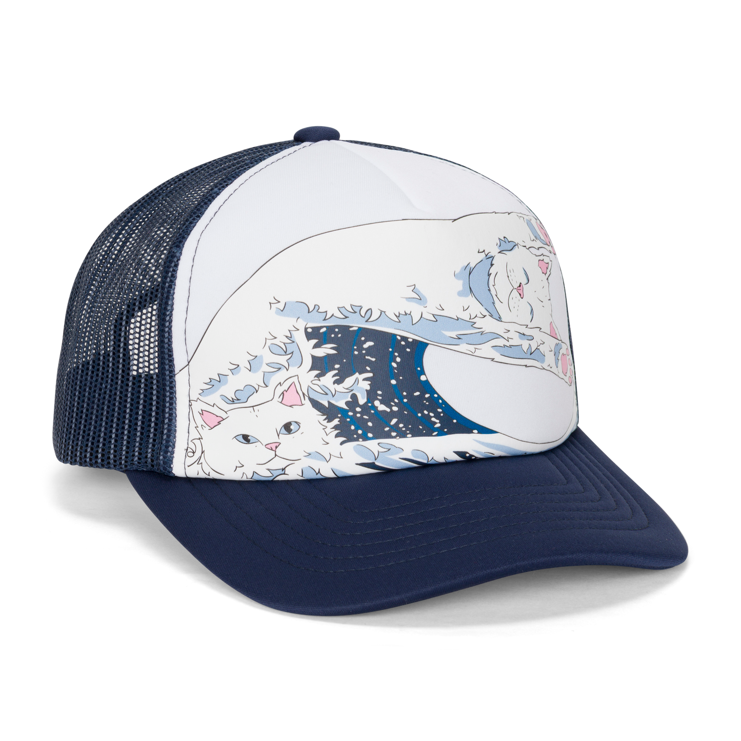 Great Wave Of Nerm Trucker Hat (Navy)