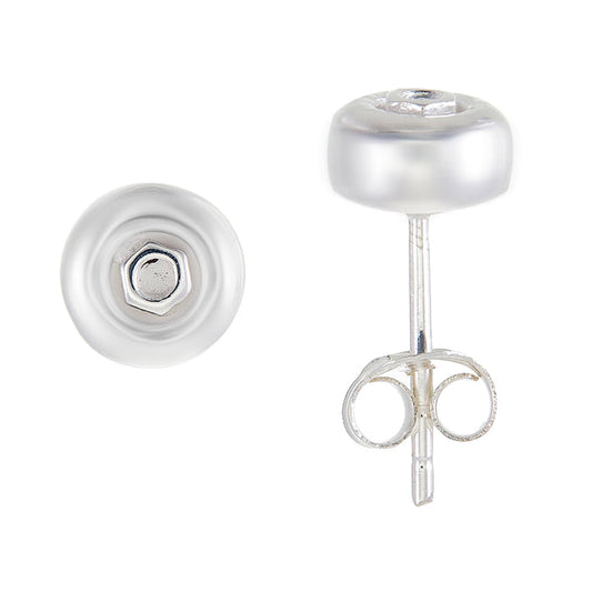 Skateboard Wheel Stud Earrings (Silver)