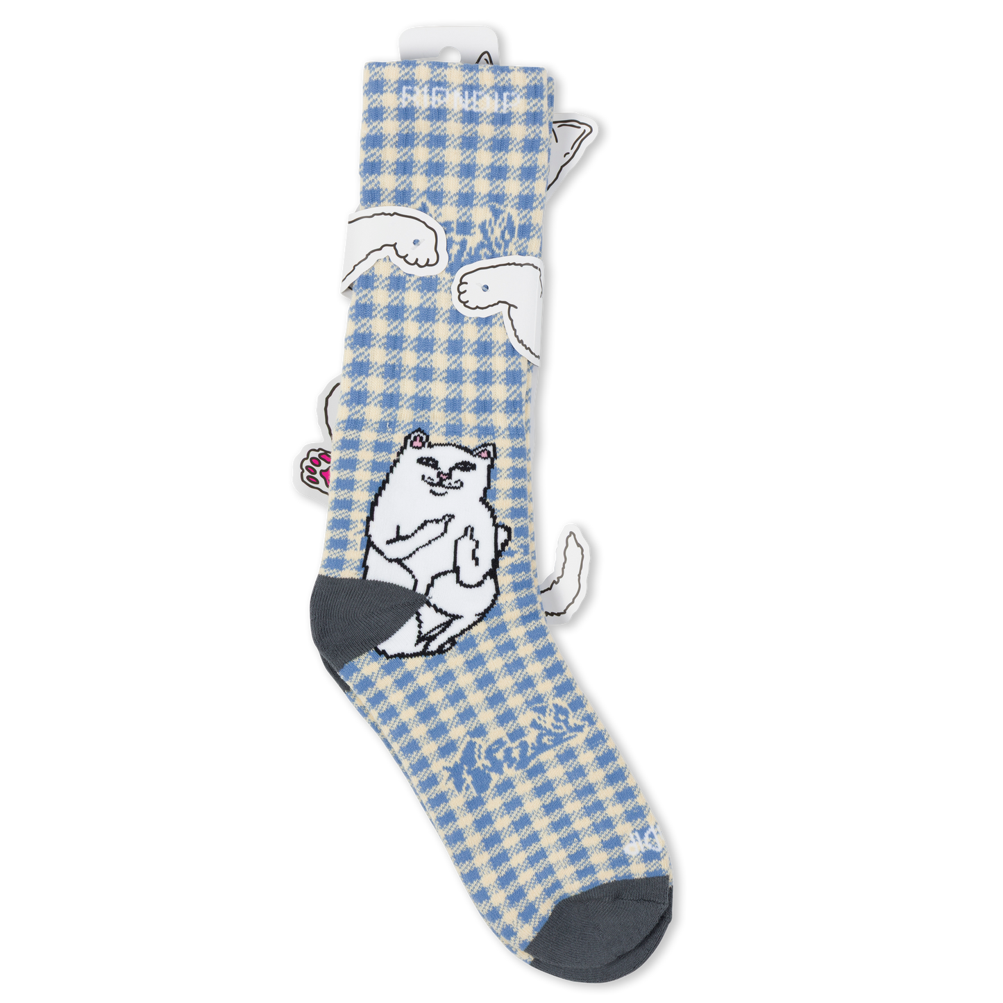 Lord Nermal Socks (Light Blue Checker)