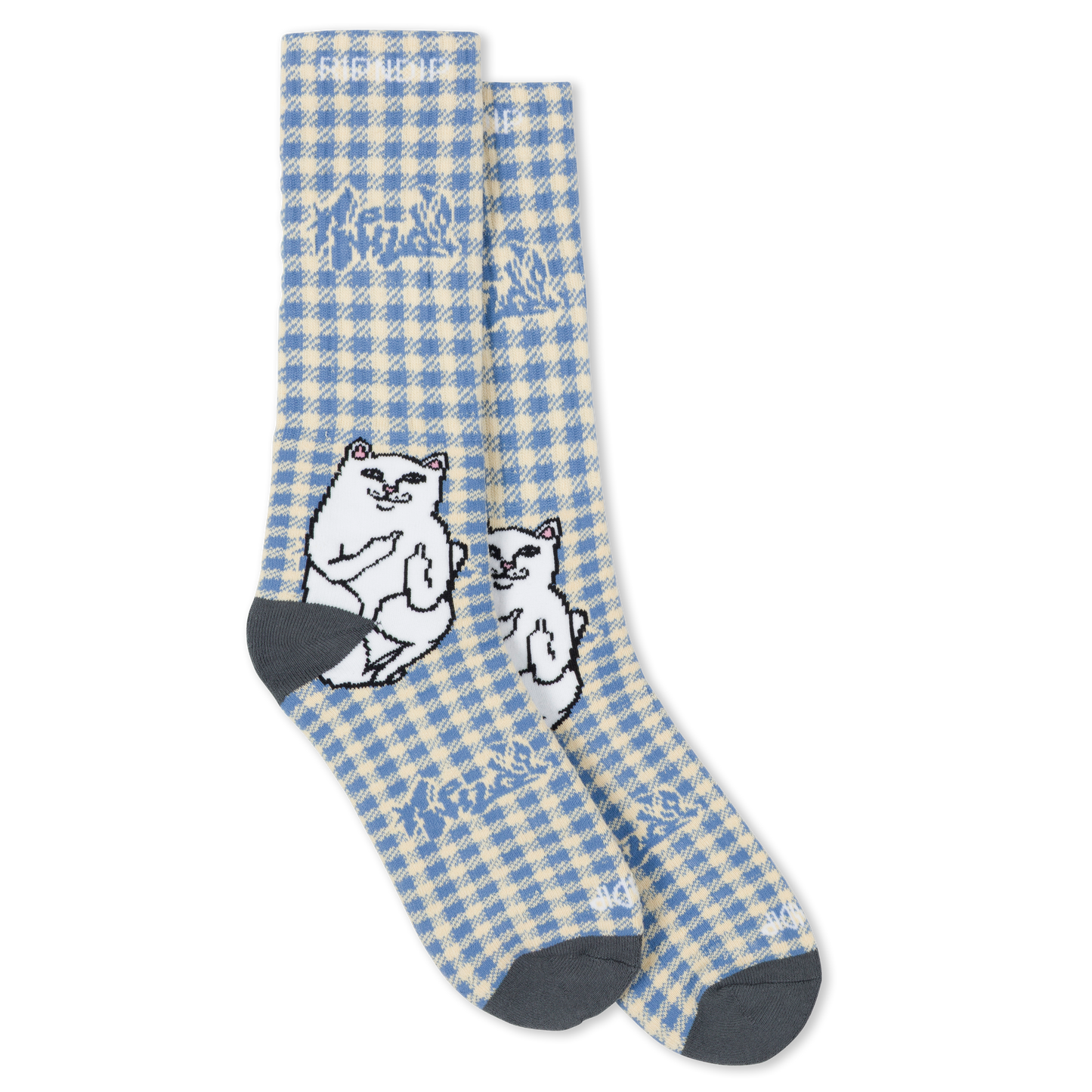 Lord Nermal Socks (Light Blue Checker)