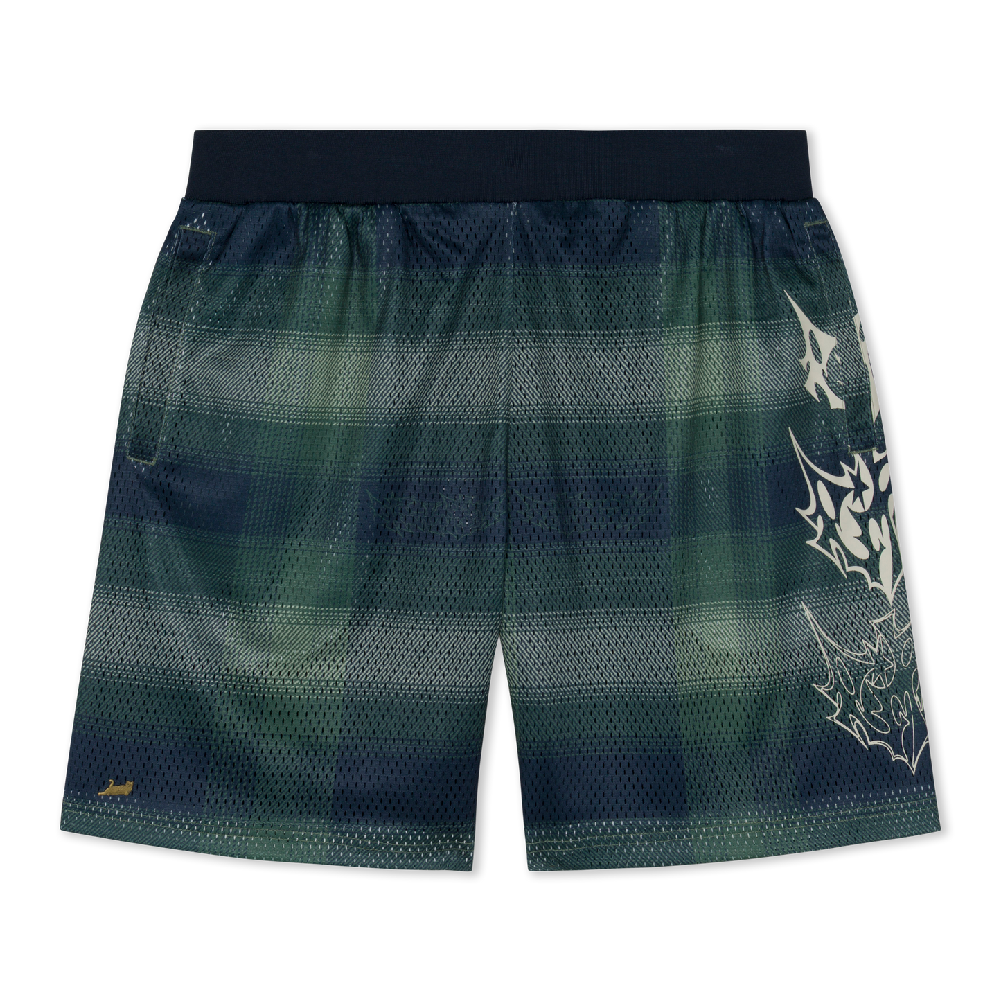 Slater Mesh Shorts (Navy / Forest Plaid)