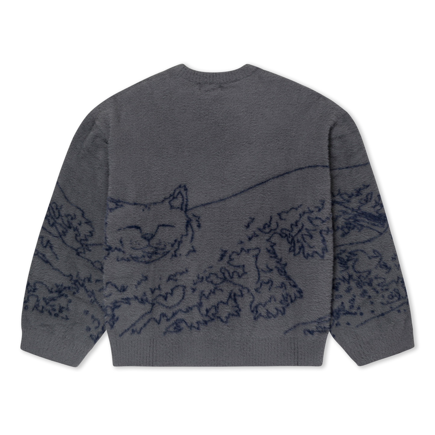 Great Wave Of Nerm Reversible Sweater (Grey / Navy)