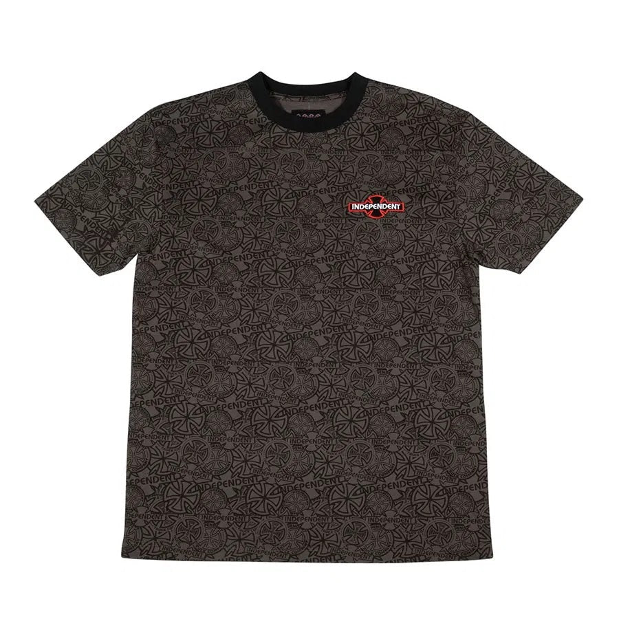 Independent Array Short Sleeve Mens T-Shirt - Charcoal/Black - Bow Shock Marketplace