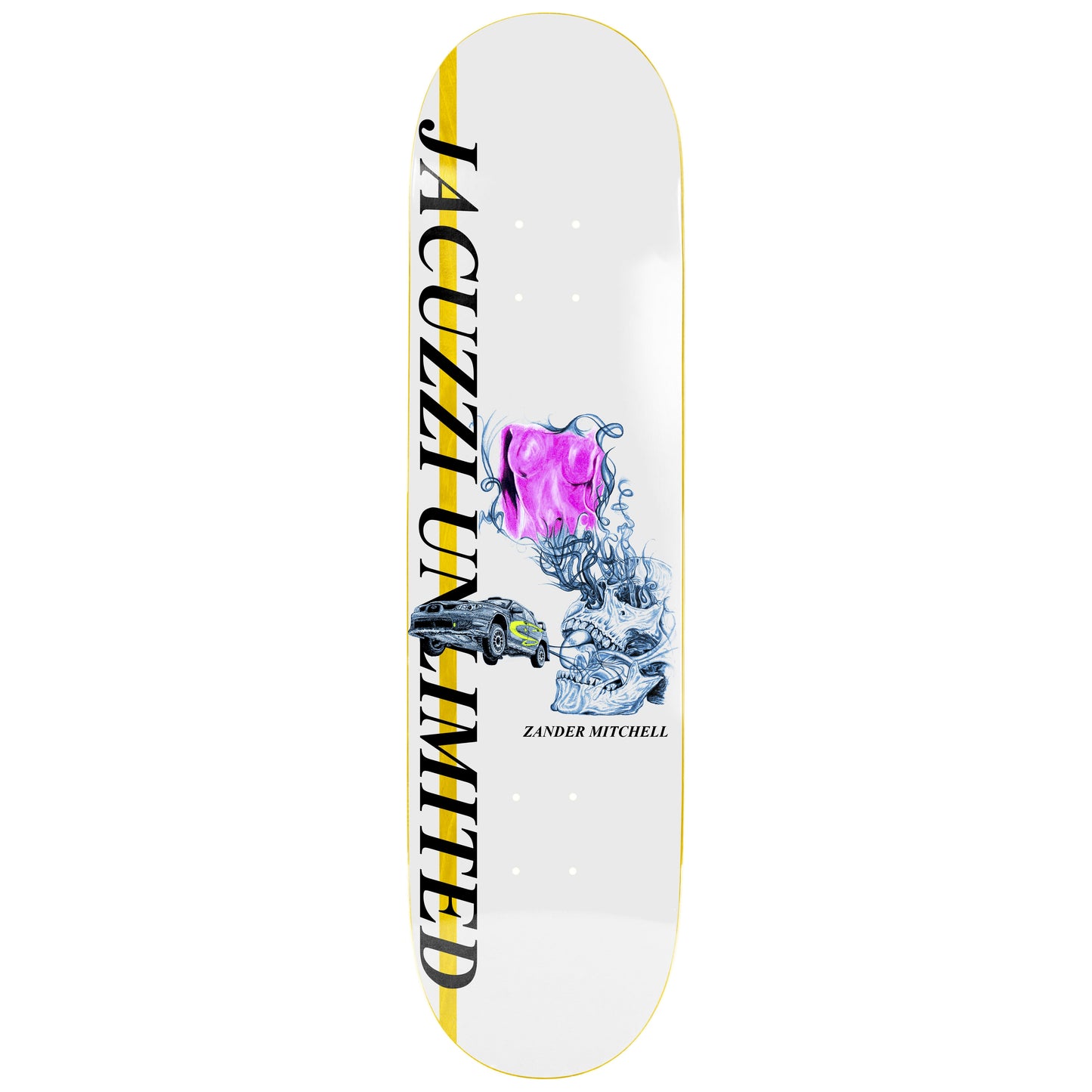 Jacuzzi Zander Race Car EX7 White 8.5" Skateboard Deck