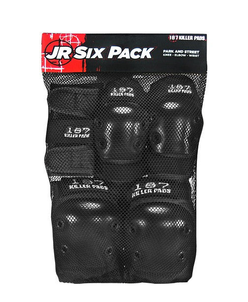 187 Killer Pads 6-Pack Junior Pad Set Combo - Black - Bow Shock Marketplace
