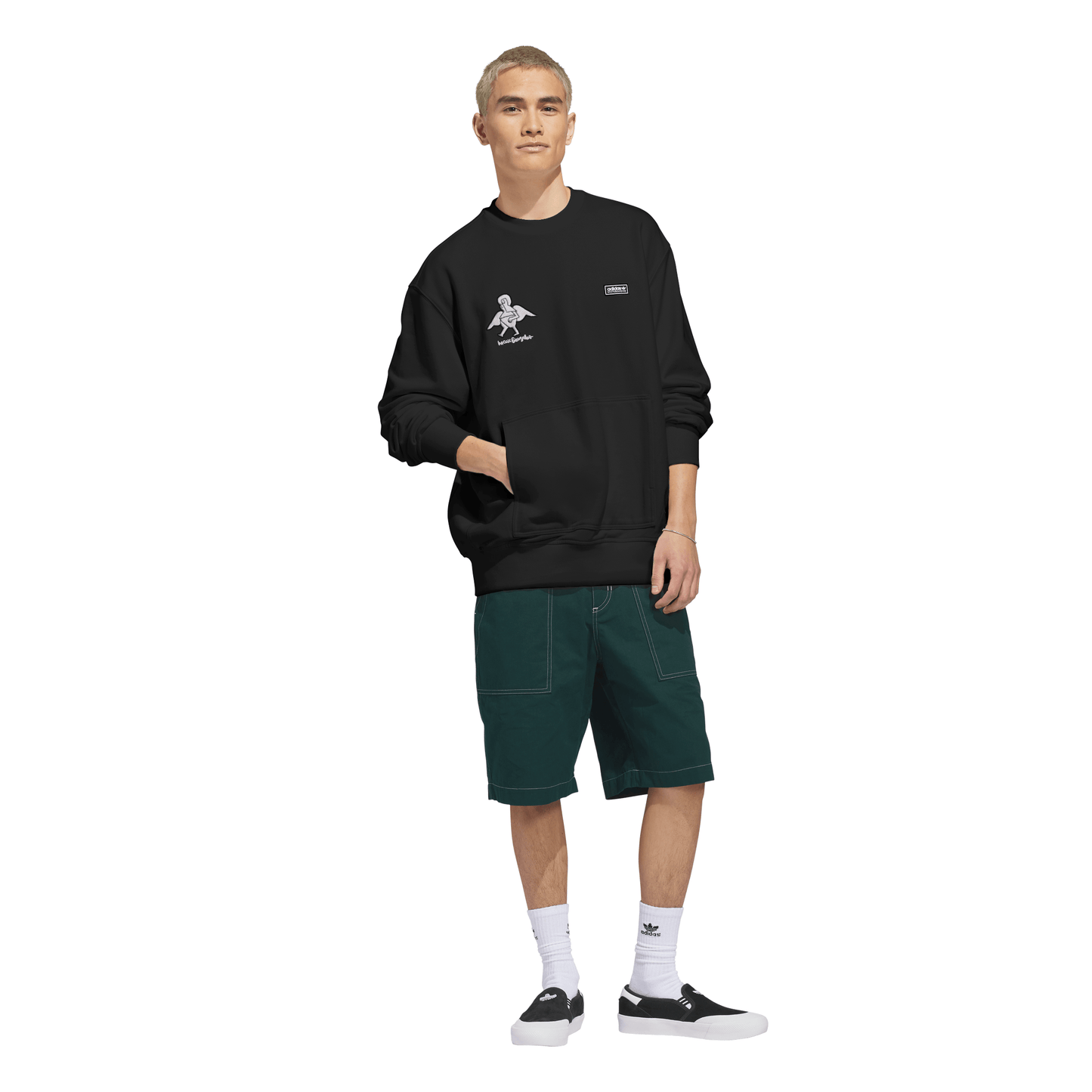 Adidas Skateboarding x Mark Gonzales Black/Aurora Ivy Crewneck Sweatshirt