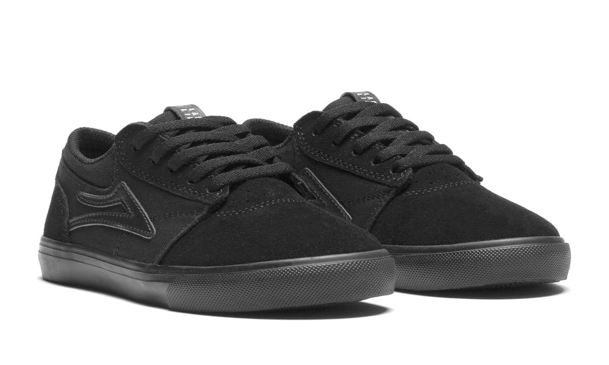 Lakai Shoes Griffin Kids - Black/Black Suede - Bow Shock Marketplace