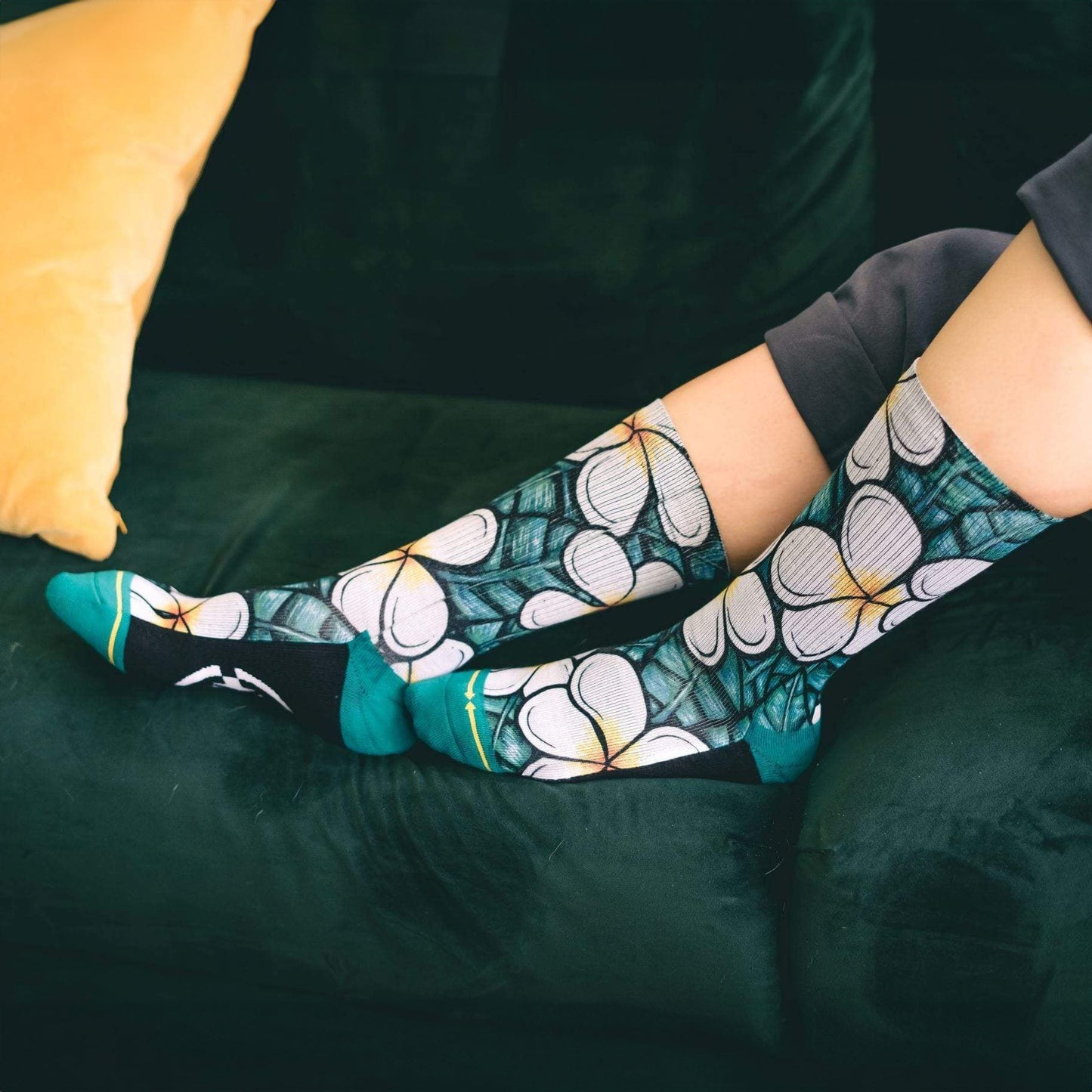 Flowers Crew Socks Art By Kaia Myall