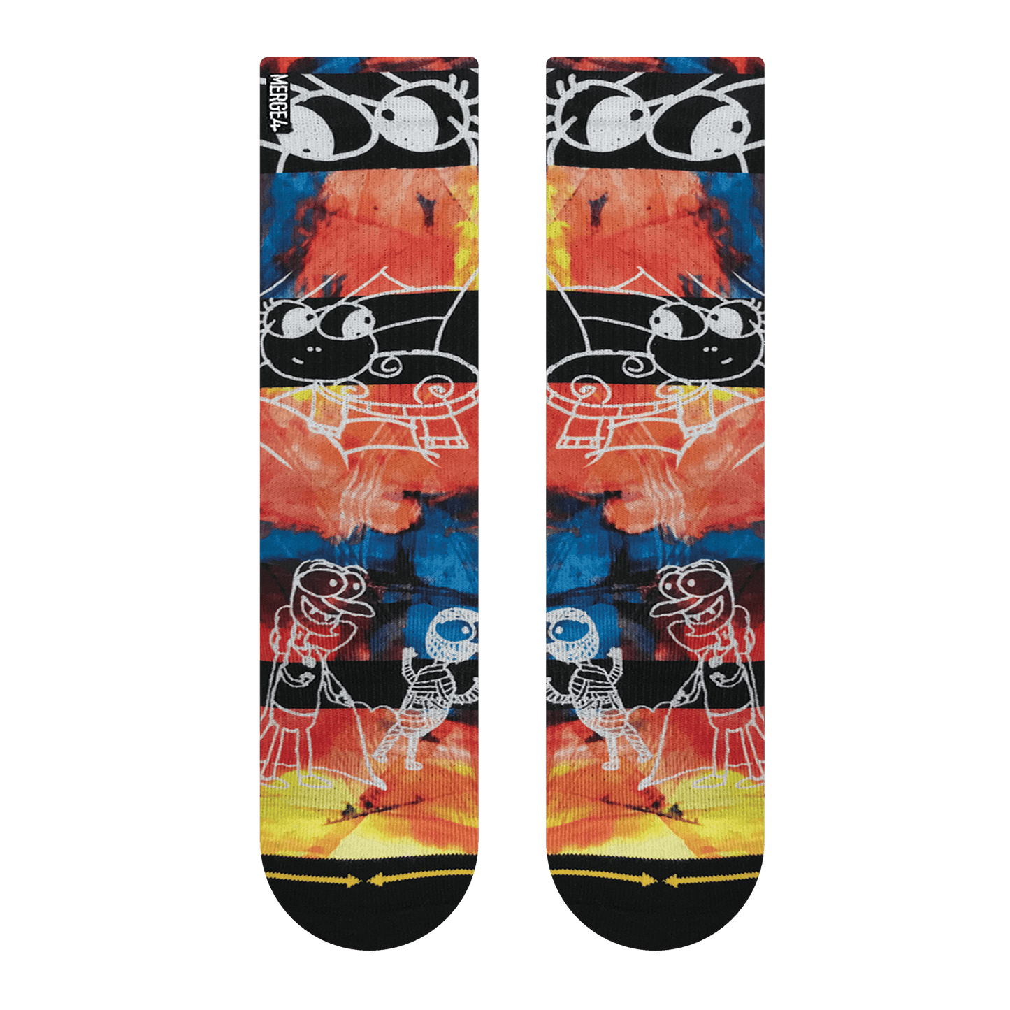Merge4 Lucile Packard Eyeballs Crew Socks - Bow Shock Marketplace