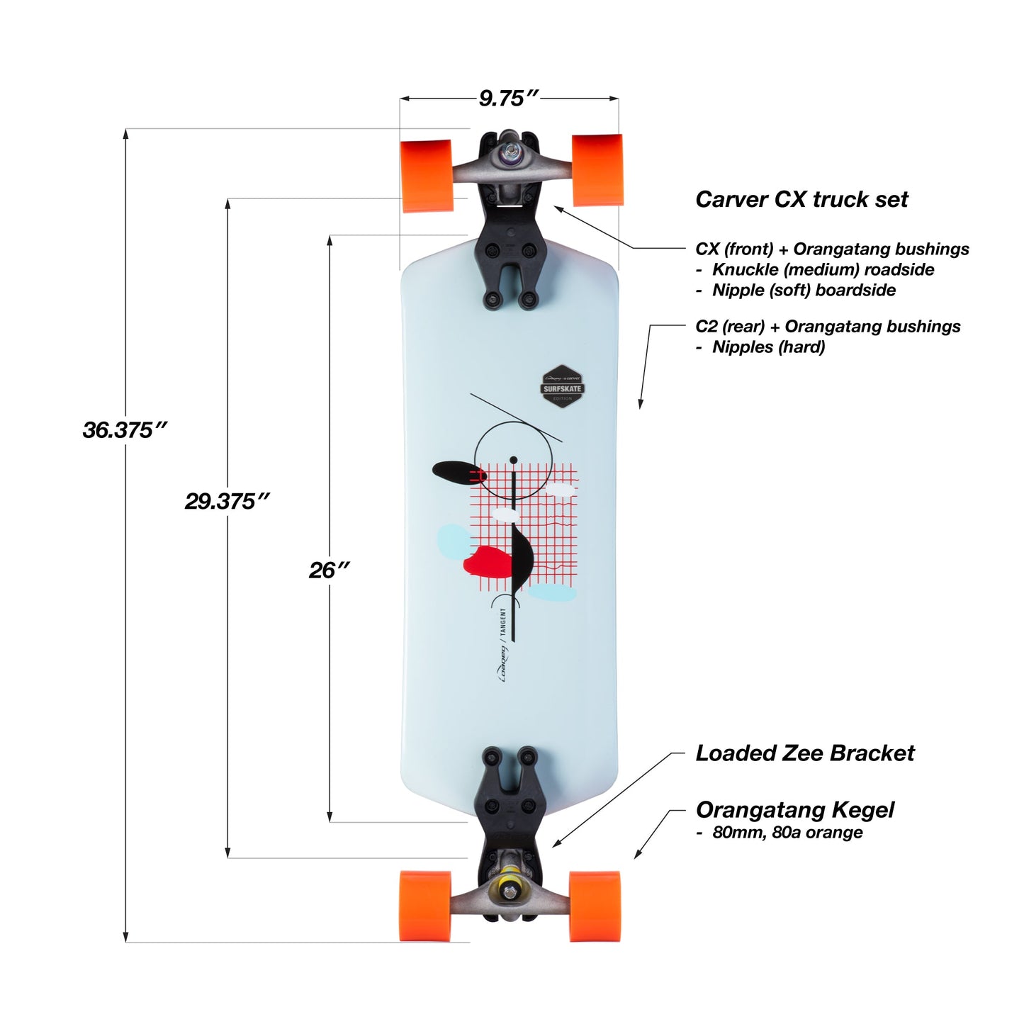 Loaded Tangent Surfskate Complete - Bow Shock Marketplace