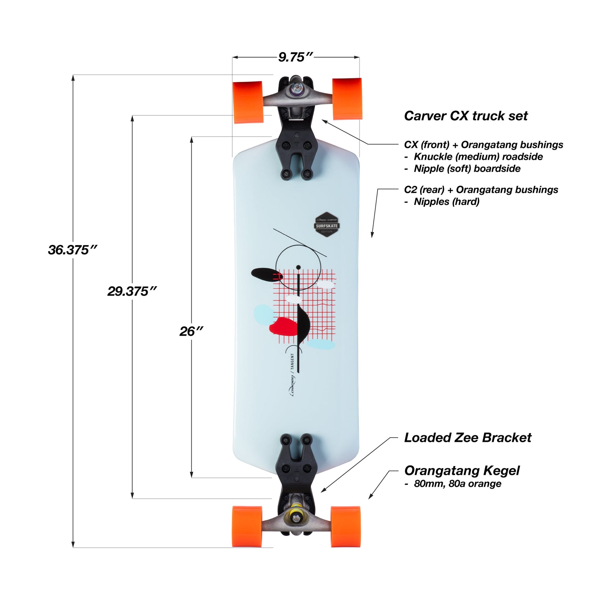 Loaded Tangent Surfskate Complete - Bow Shock Marketplace