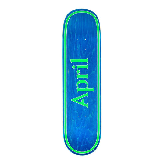 April Og Logo Blue/Green 8.25" Skateboard Deck