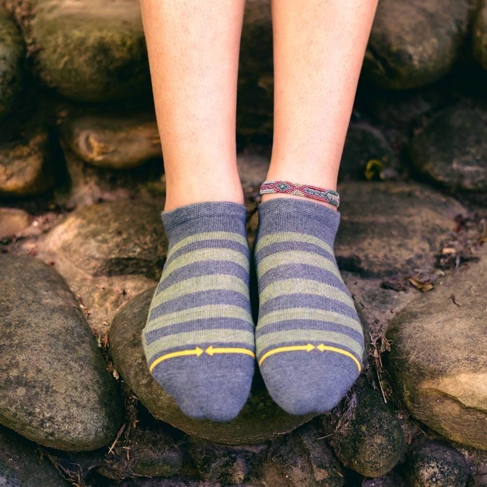Pencil Stripe Plant Dye No Show Socks 2-Pack