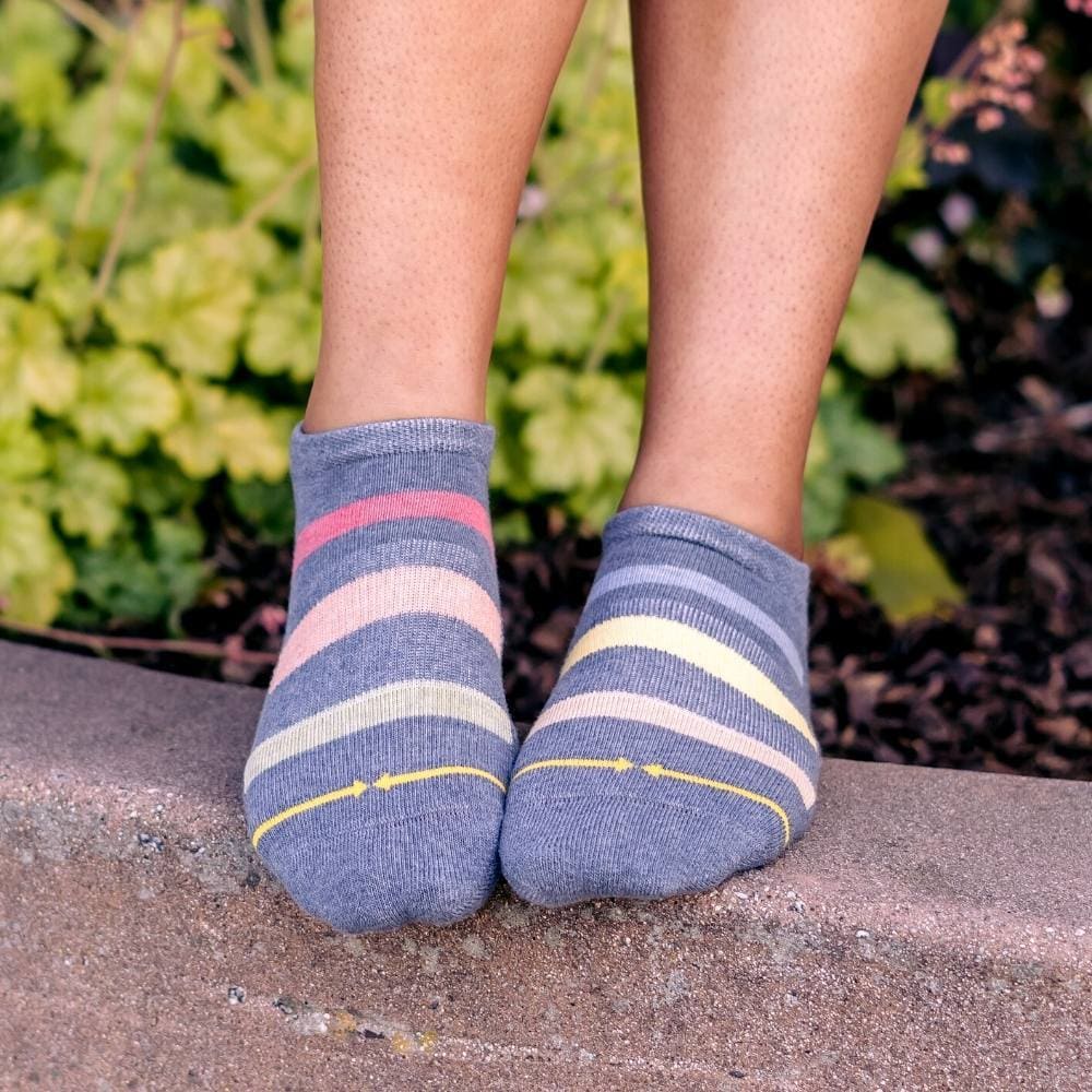 Pencil Stripe Plant Dye No Show Socks 2-Pack