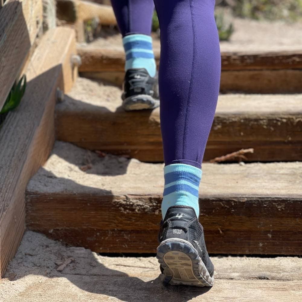 Organic Cotton Sky/Blue Quarter Crew Socks