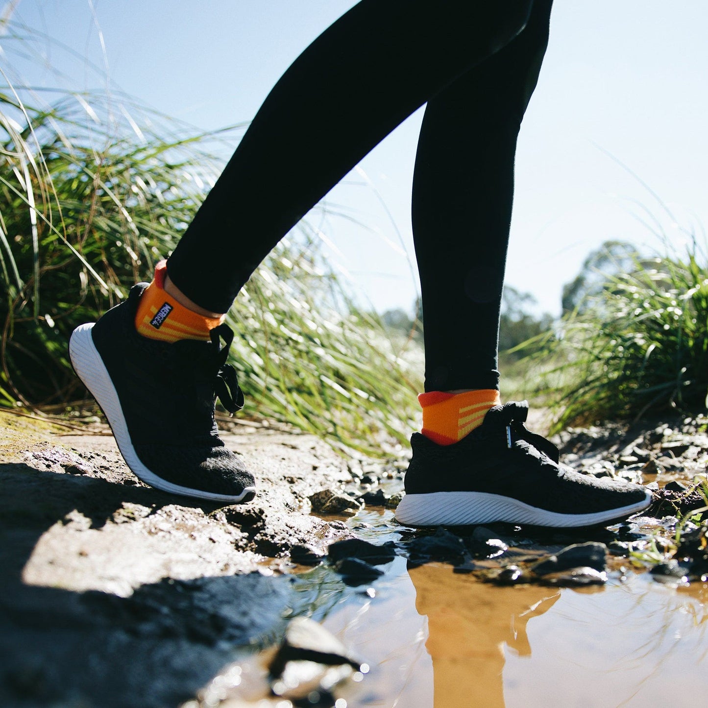 Action Orange Ankle Socks