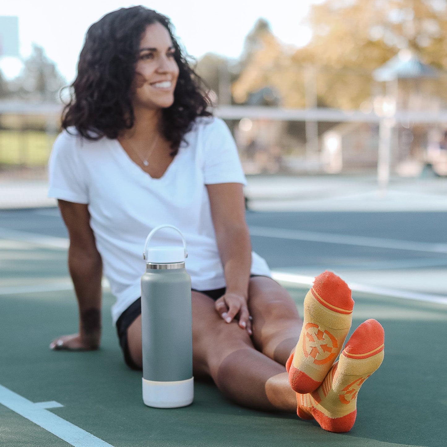 Action Orange Ankle Socks