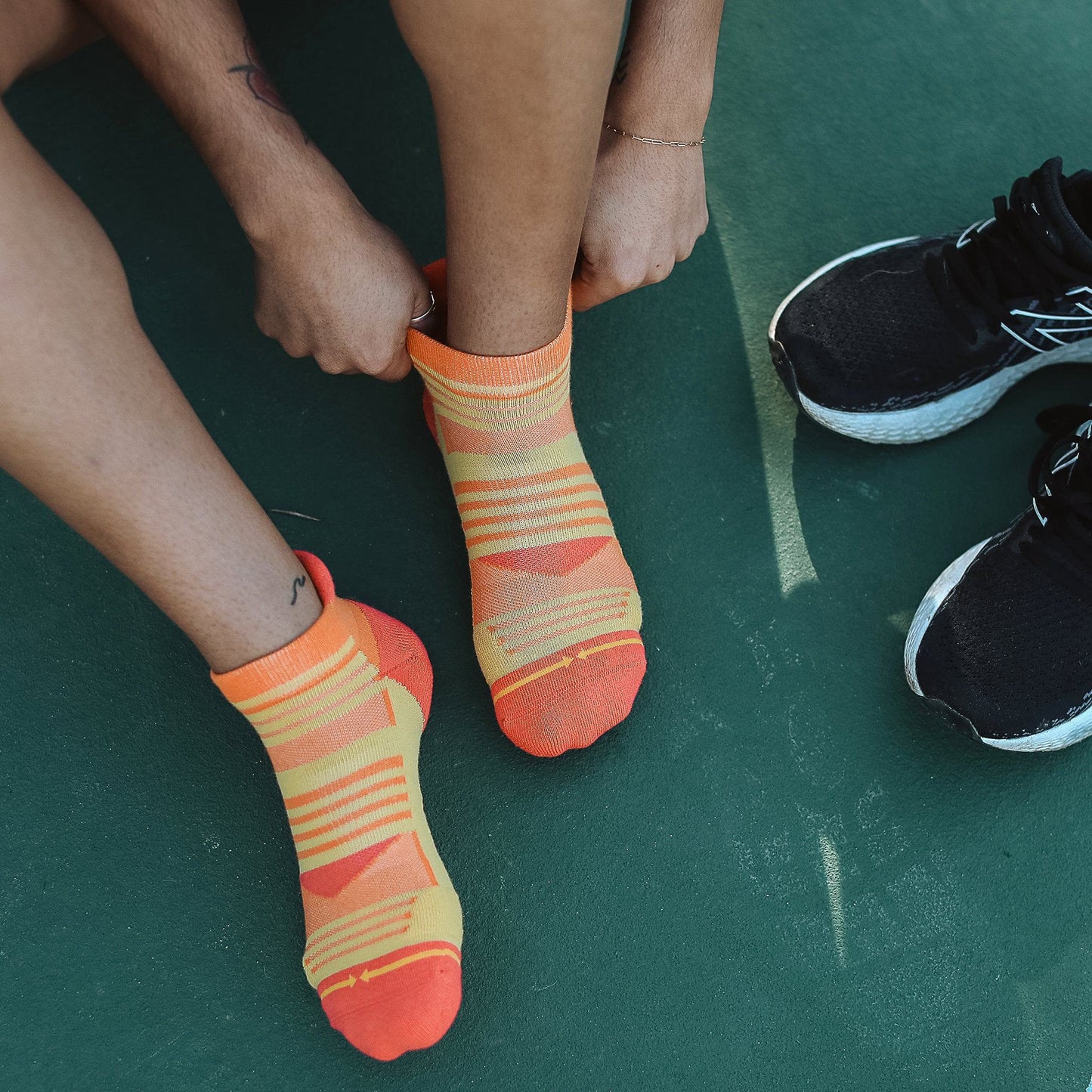 Action Orange Ankle Socks