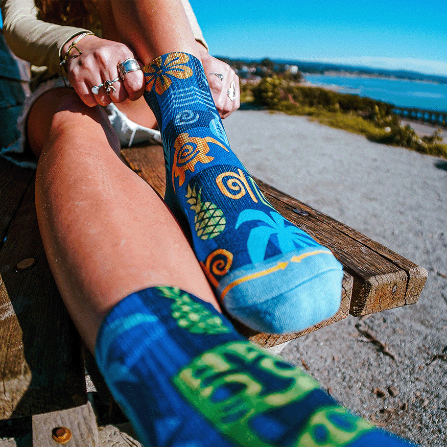 Aloha Ahiahi Quarter Crew Socks By MERGE4