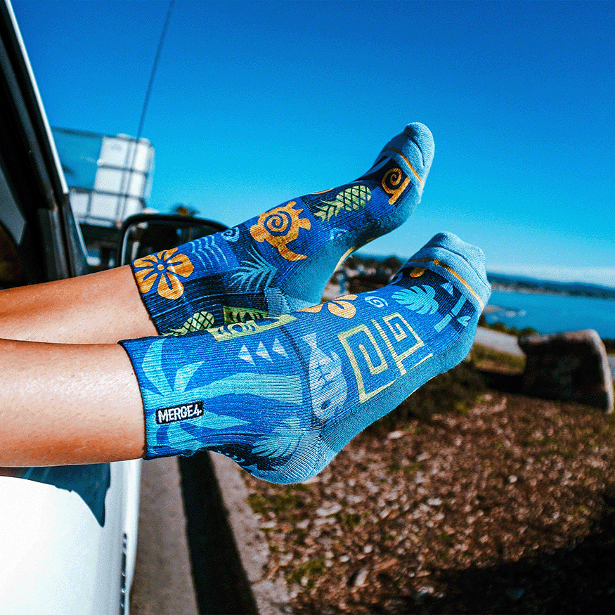 Aloha Ahiahi Quarter Crew Socks By MERGE4