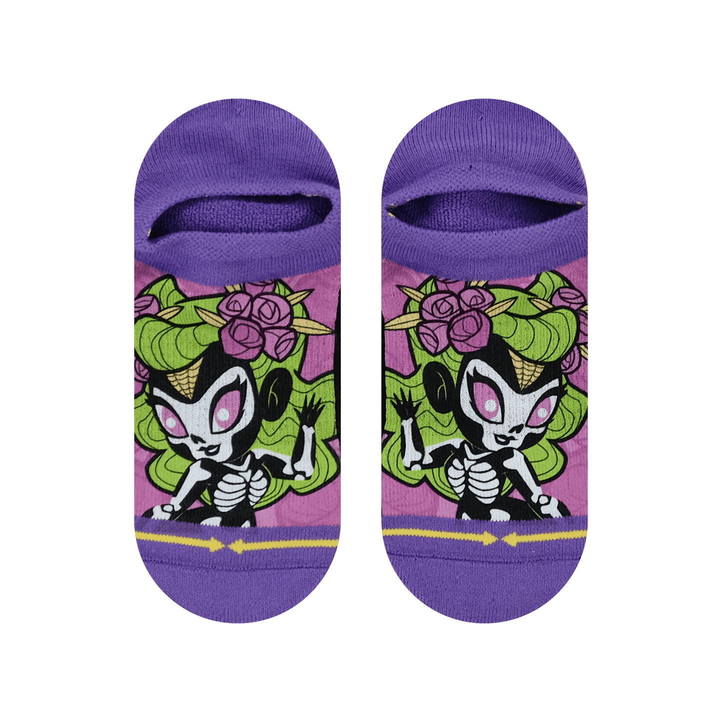 Doll of the Dead No Show Sock With Art By Belle Dee