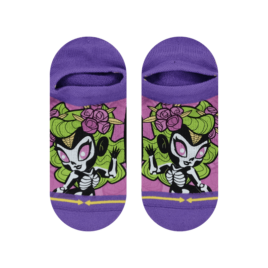 Doll of the Dead No Show Sock With Art By Belle Dee